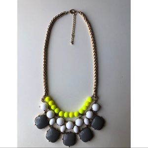 Neon Yellow/Gray/White Bubble Necklace